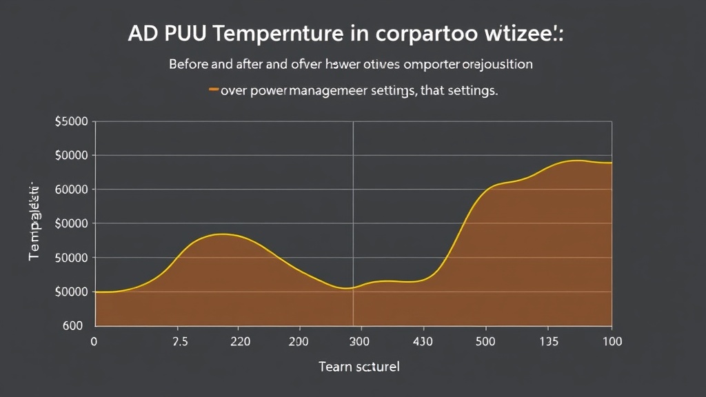 전원 설정 변경 전후의 CPU 온도 변화를 보여주는 그래프 예시
